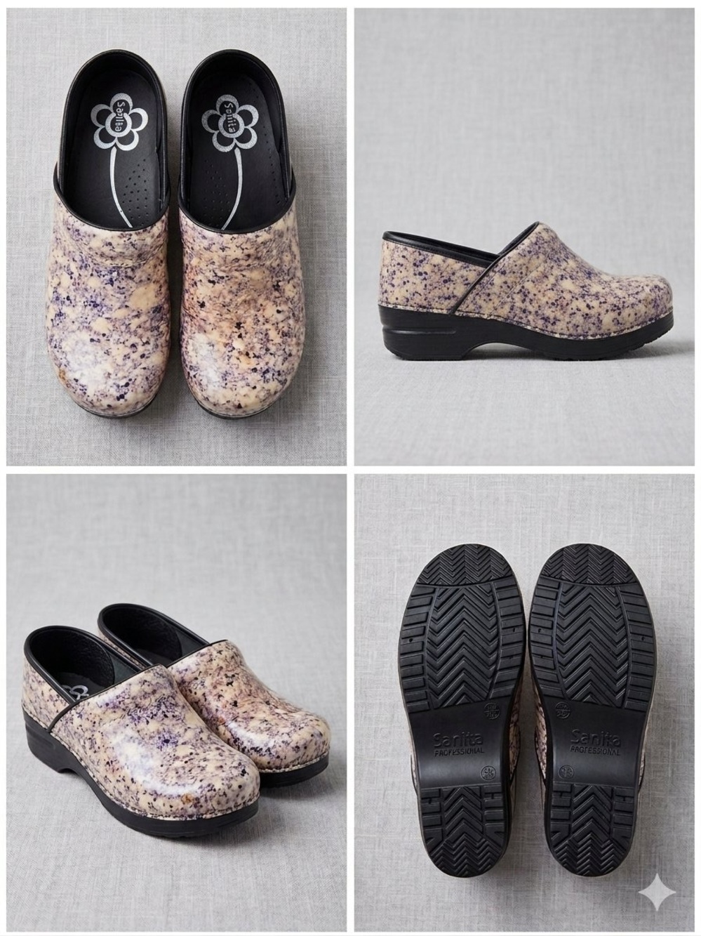 Sanita Professional Tara Patent Leather Clogs Granite Purple
